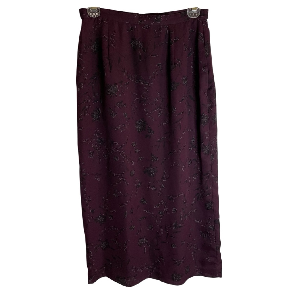 Pendleton Dark Purple Floral Maxi Skirt Size 6 Petite vintage whimsigoth y2k